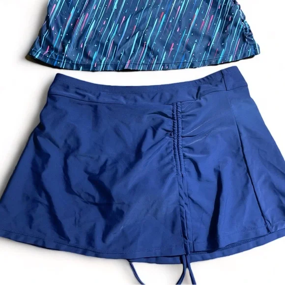 Yonique Women's Swimsuit Blue 2 Pieces Size L | New - Picture 5 of 8